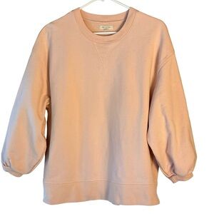 Mile(s) by Madewell Large pale pink sweatshirt with 3/4 balloons sleeves